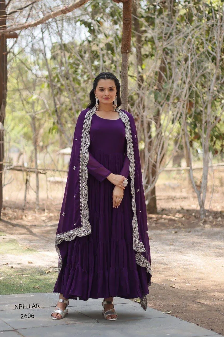 Graceful Faux Georgette Party Wear Anarkali Set